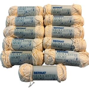 Bernat Gloucester Sport 100% Cotton Yarn 11 Skeins Pastel Peach 36247 Lot 601